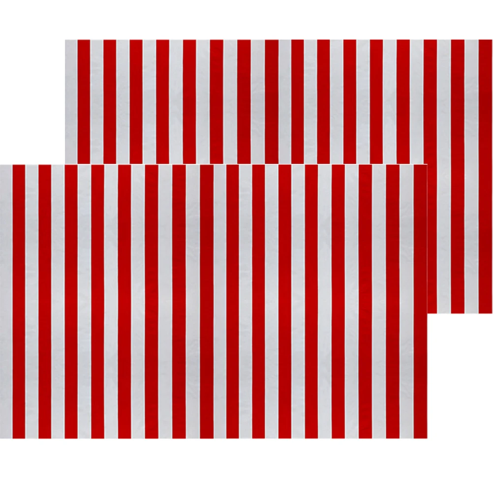 

2Pcs Striped Tablecloth Waterproof Rectangle Table Covers Simple Matching for Holiday Party Dining Picnic Decoration