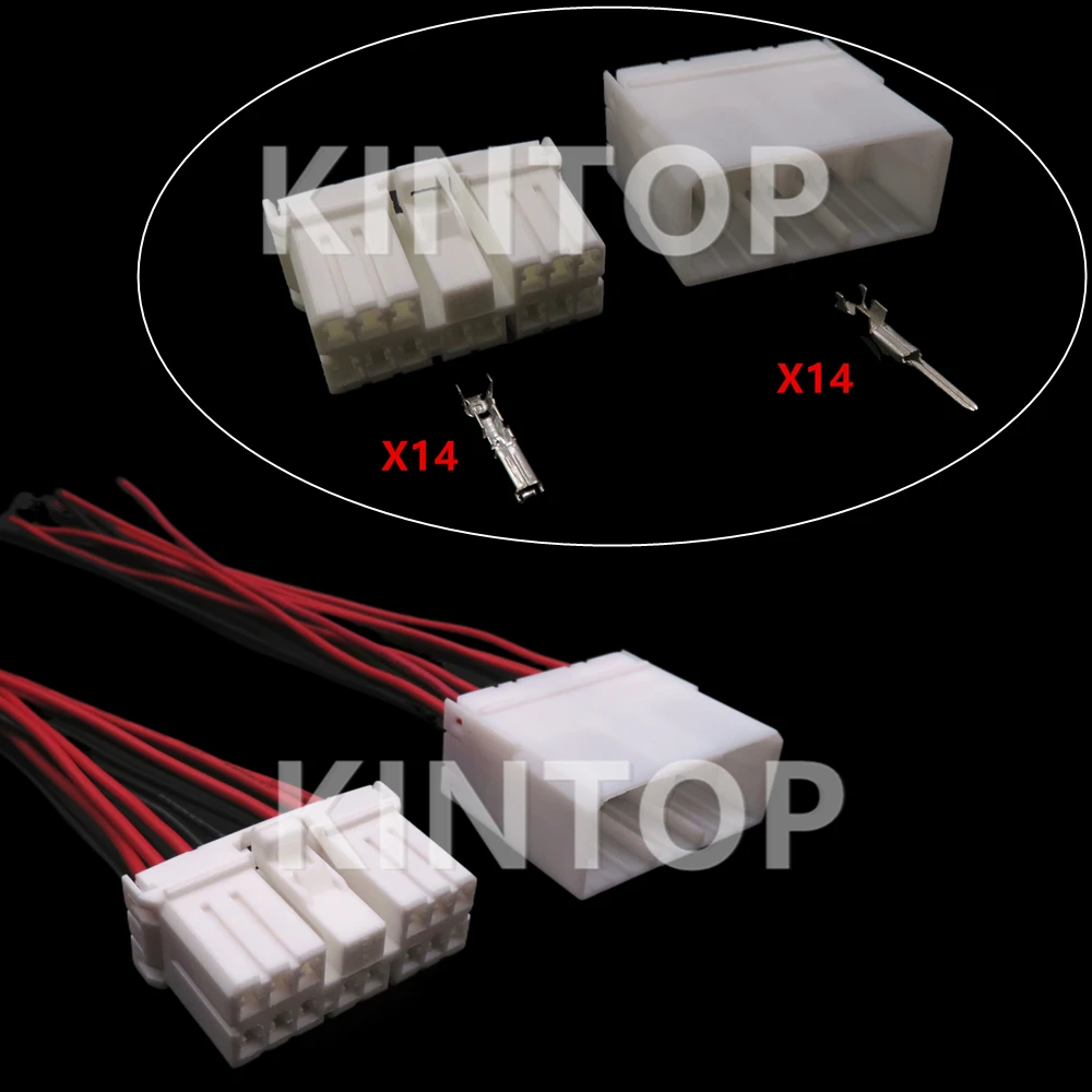 1 Set 14 Pins Car AC Assembly Unsealed Socket 173852-1 174934-1 368508-1 36854-1 Auto Oxygen Sensor Connector with Wires