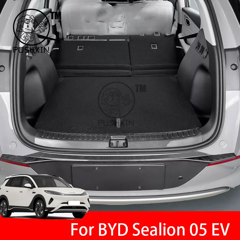 

For BYD Sealion 05 EV Sea lion 05 2025 2026 Stainless Black Car Rear Trunk Protector Plate Anti Hit/Dust Sill Decoration Cover