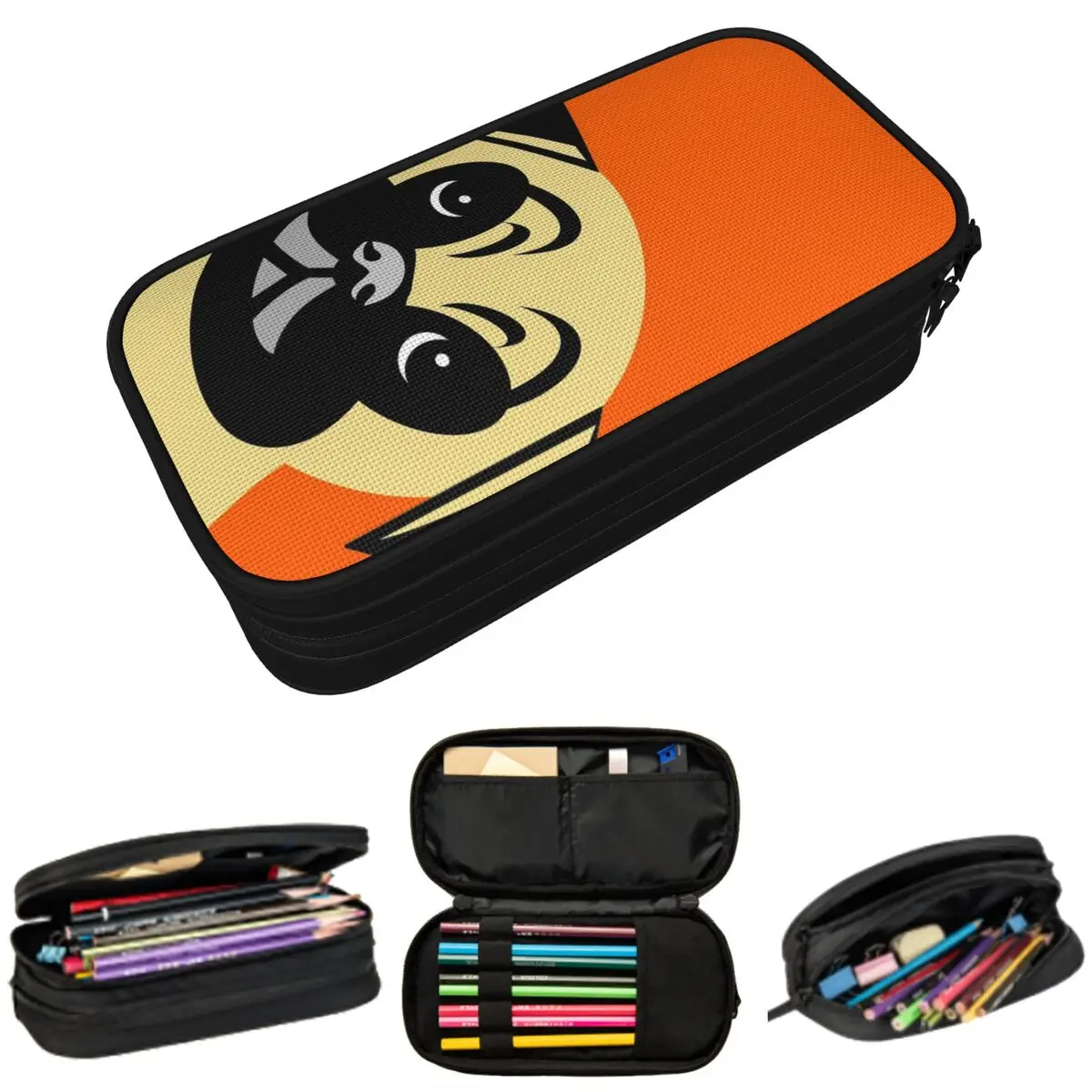 Estojo de Lápis Fofo de Cachorrinho Pug para Estudantes, Caixa de Canetas, Bolsa de Lápis, Material Escolar, Porta-Canetas