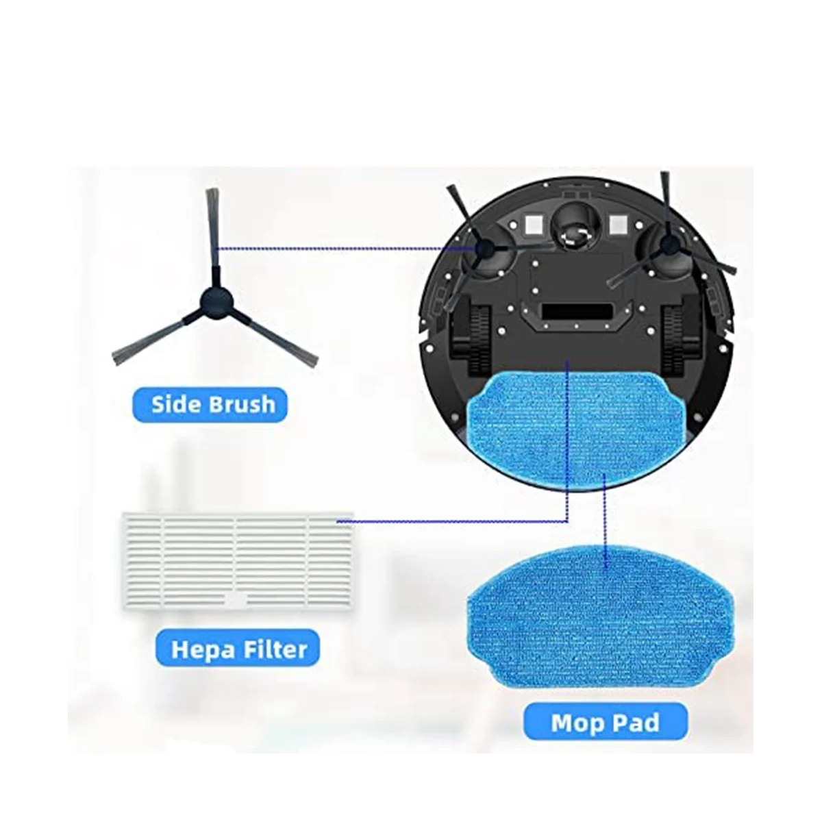 BR150/BR151、BR150/BR151、MANVINS G20、2-In-1 ロボット掃除機とモップのコンボアクセサリー-HIM用