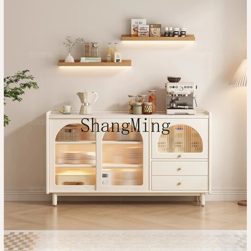 FG good-looking  cream wind rock slab dining side cabinet large capacity storage solid wood cabinet living room locker