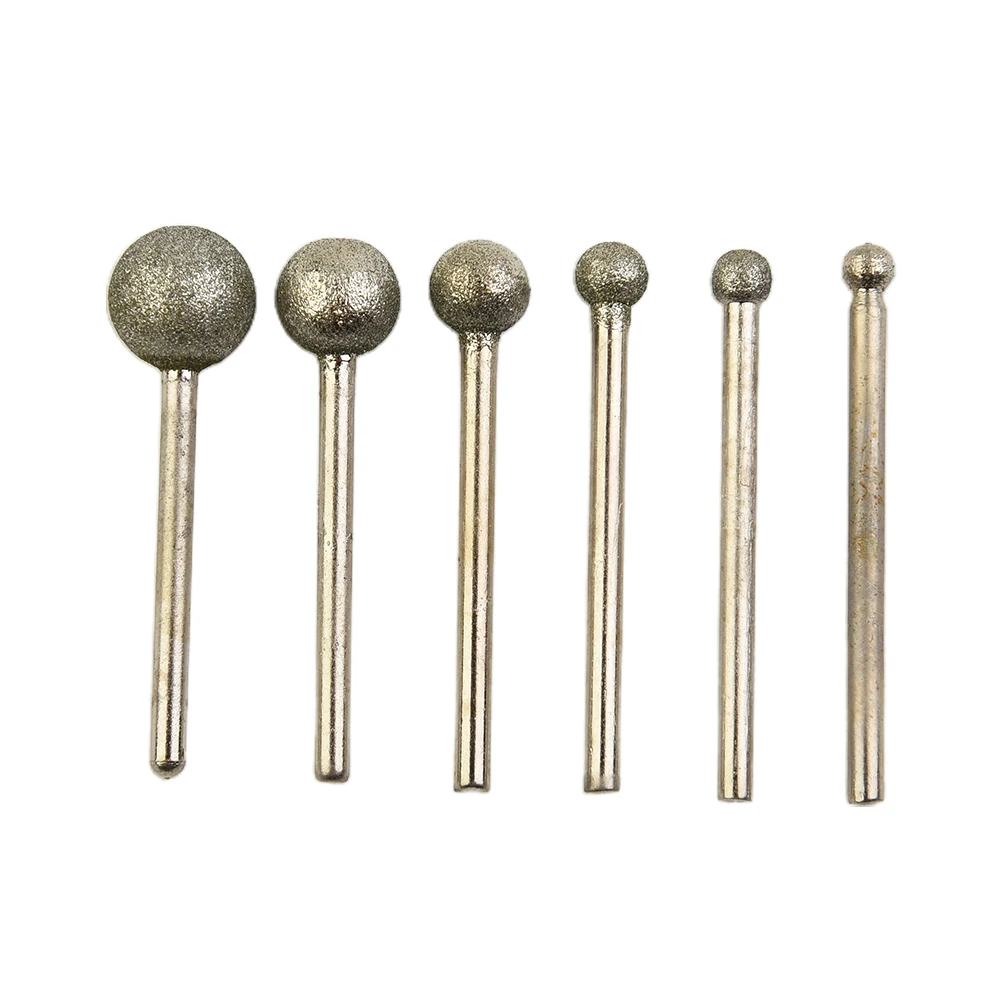 Drill Bit Grinding Needle Diamond Round Ball Burr Ball Shape Metal Round 4-12mm 4/5/6/8/10/12mm 6 Piece 6pcs For Carving