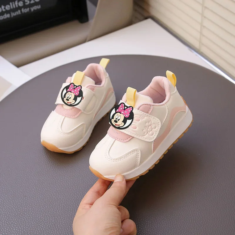 

Disney Mickey Mouse Children's Sports Shoes Spring and Autumn Girls Baby Soft Sole Toddler Shoes Fashion Boys Casual Shoes