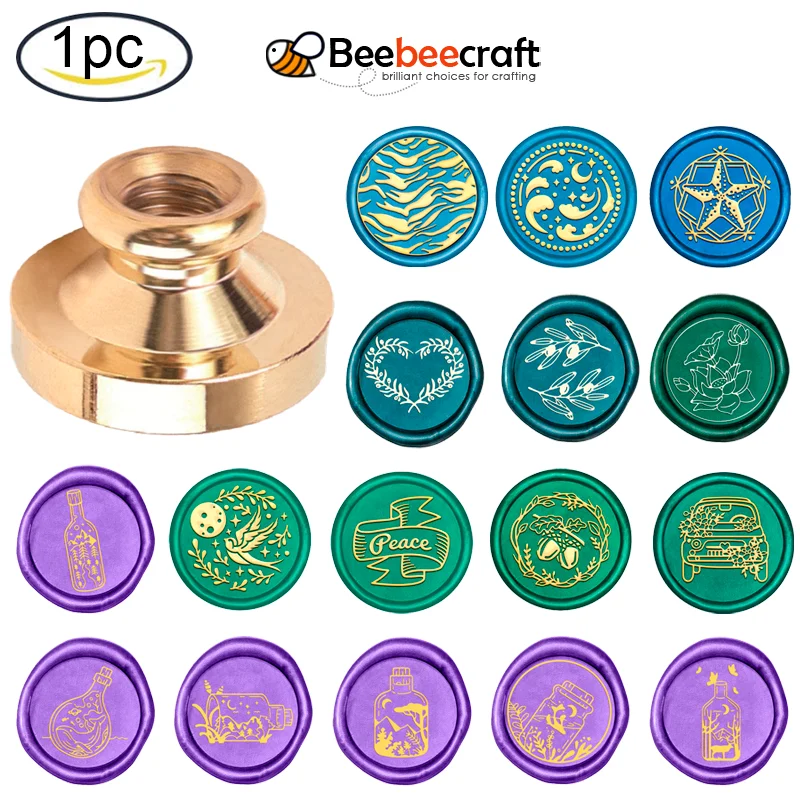 1PC Wax Seal Stamp 25mm Retro Brass Head Sealing Stamps Removable Sealing Stamp for Wedding Envelopes Letter Card