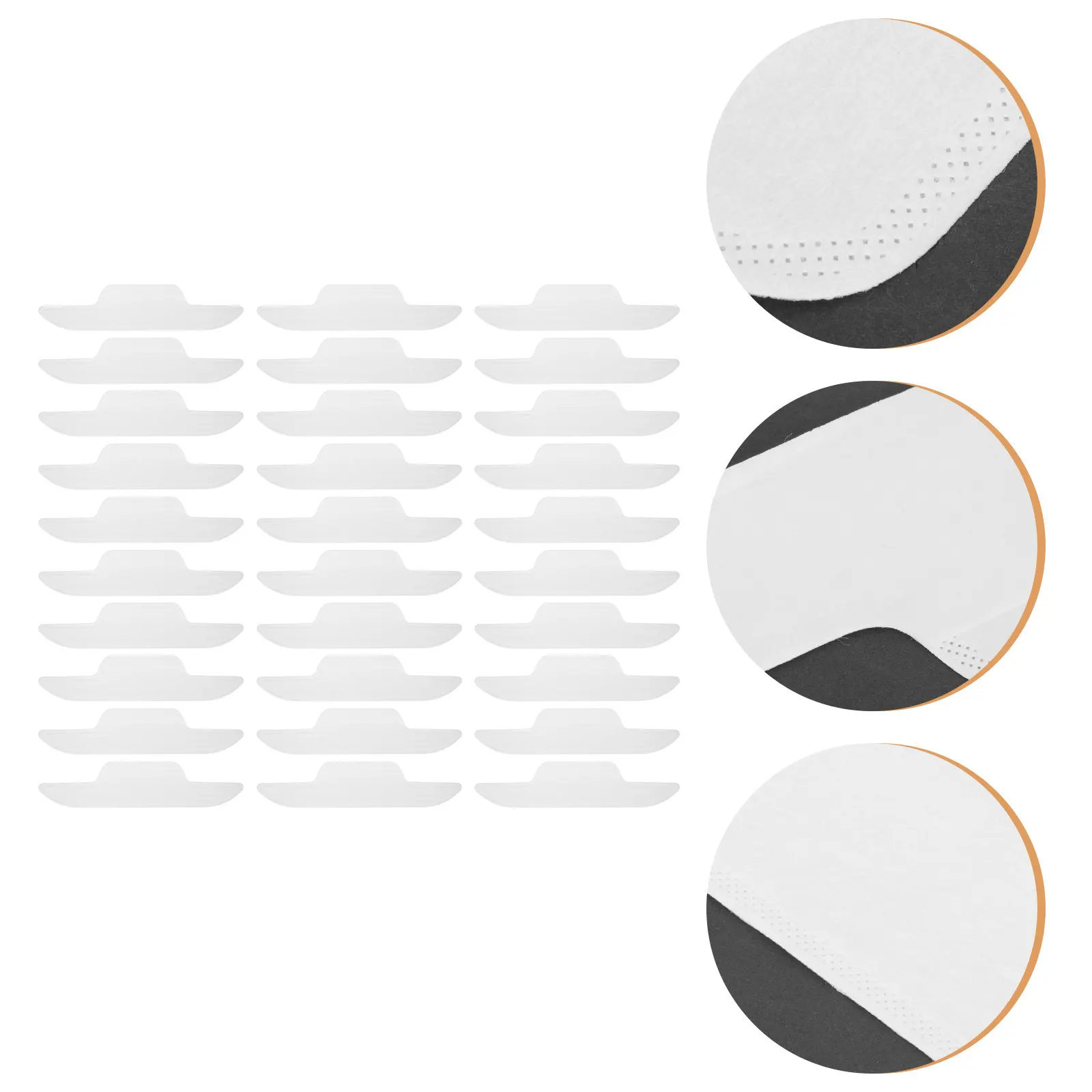 

30Pcs Collar Inner Stickers Sweat Absorption Pad for Shirts Hats T-Shirts Antiperspirant Adhesive Patch Firm Fit No Fall