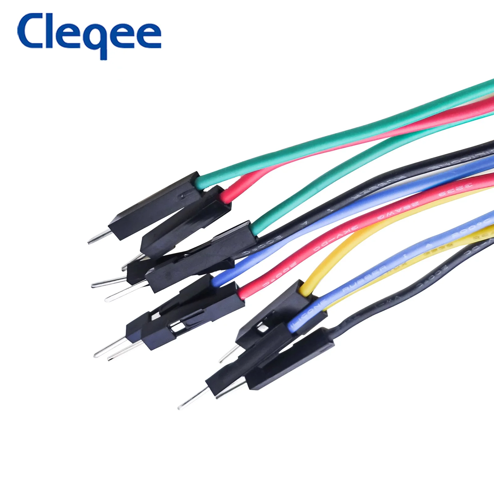 Cleqee P1532 10PC Jumper Wires Dupont Male to 4mm Stackable Banana Plug Silicone Cable for Arduino Breadboard