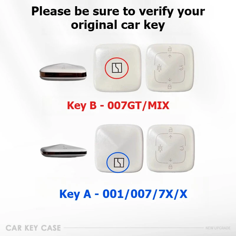 Car Key Case Zinc Alloy for Geely Zeekr 7X 001 007 X 007GT MIX Leather Car Key Housing Cover Bracket Keychain Shell Protector