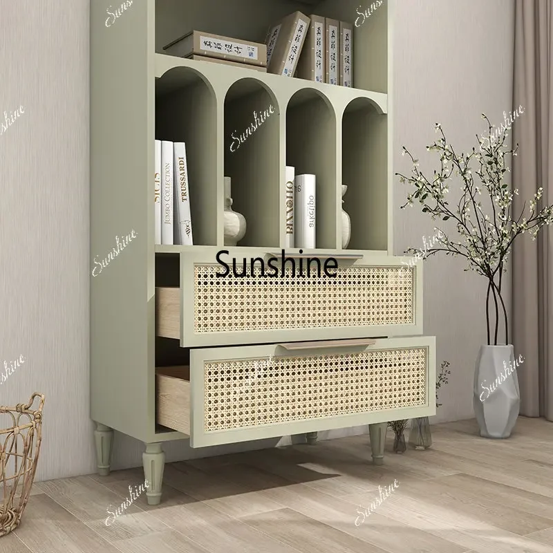 American solid wood bookcase light luxury children's floor small bookshelfT*
