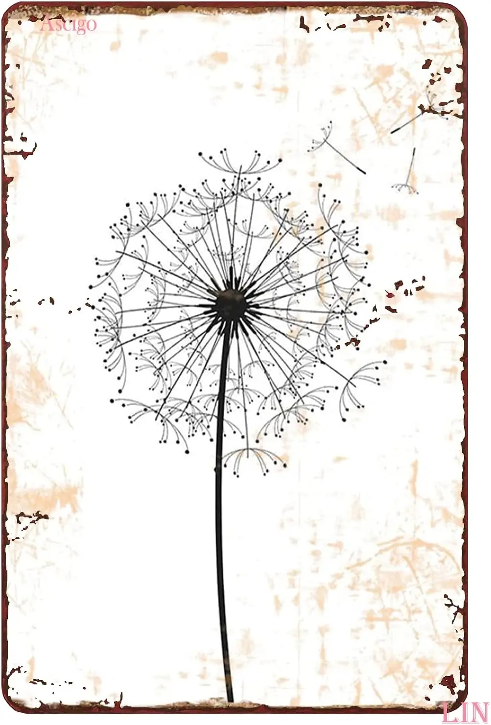 Tin Signs Vintage Man Cave Dandelion Printable Art Dandelion Print Dandelion Wall Art Dandelion Art Dandelion Tin Sign Flow sign