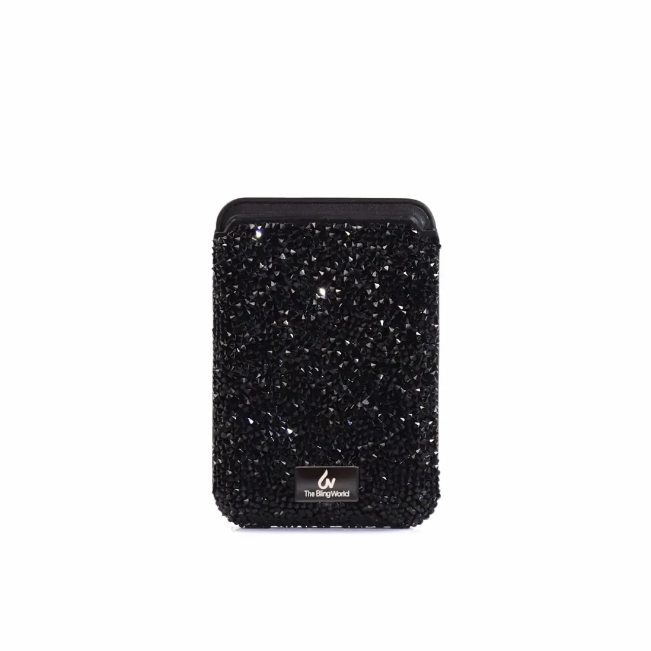 Роскошный магнитный держатель для карт для Apple 16 Pro, 15, 14, 13, блестящий Магнитный кожаный кошелек с бриллиантами, держатель для карт, мобильный телефон