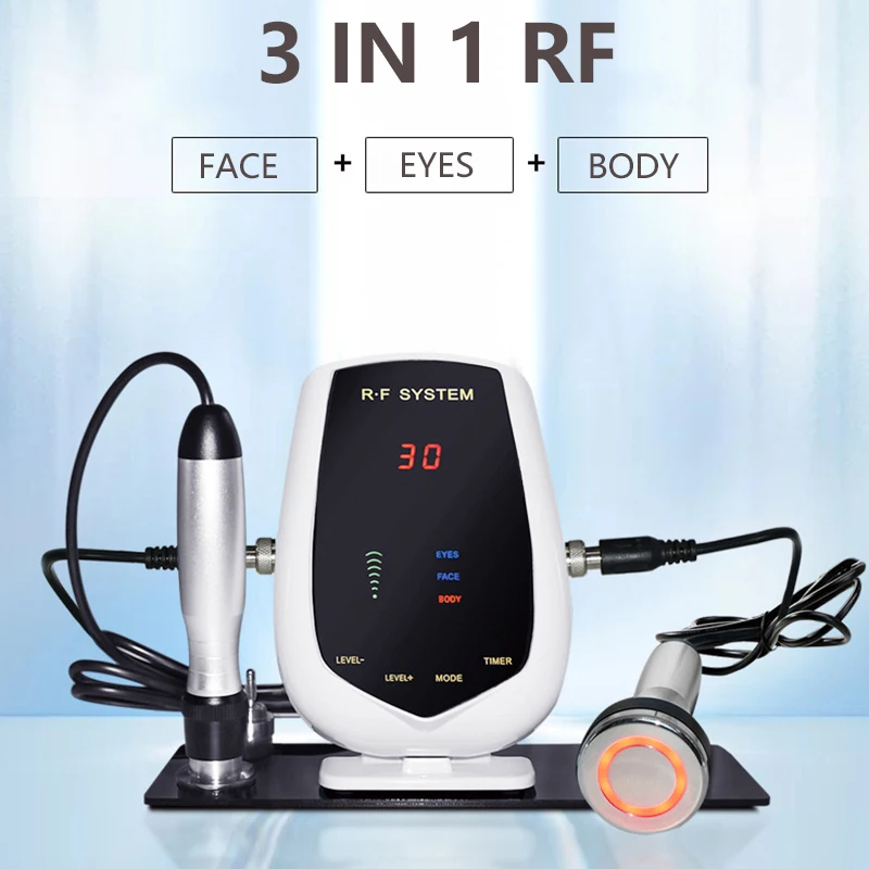 5MHz 3-IN-1 RF Tripolar Face&Eye&Body Radio Frequency Skin Lifting Body Slimming Machine Neck Wrinkle Double Chin Removal V-Line