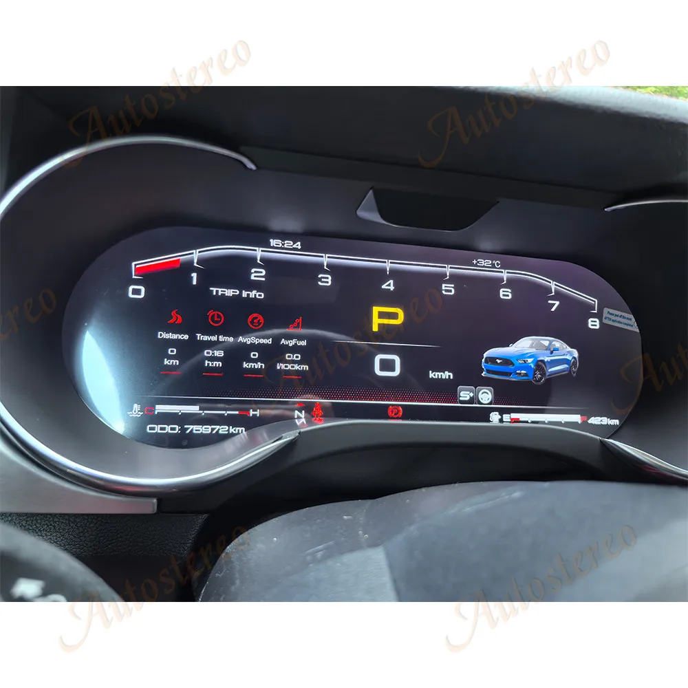 Sport S Car Odometer Digital Cluster Virtual Cockpit For Ford Mustang 320GT 500GT 2015-2021 Dashboard Speed Digital Meter Screen