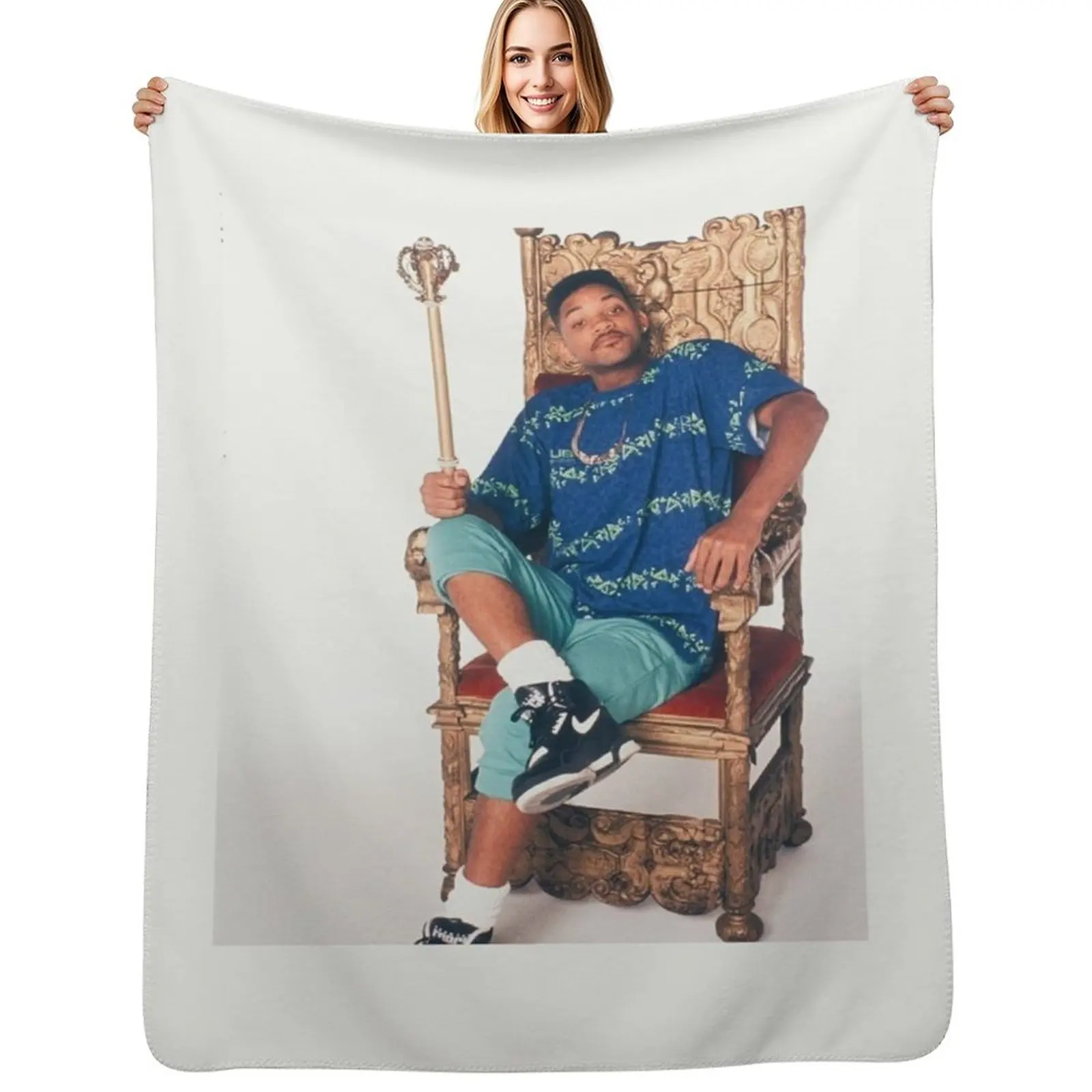 

New Will Smith on the throne Throw Blanket Luxury Designer sofa bed Cute Plaid manga Blankets