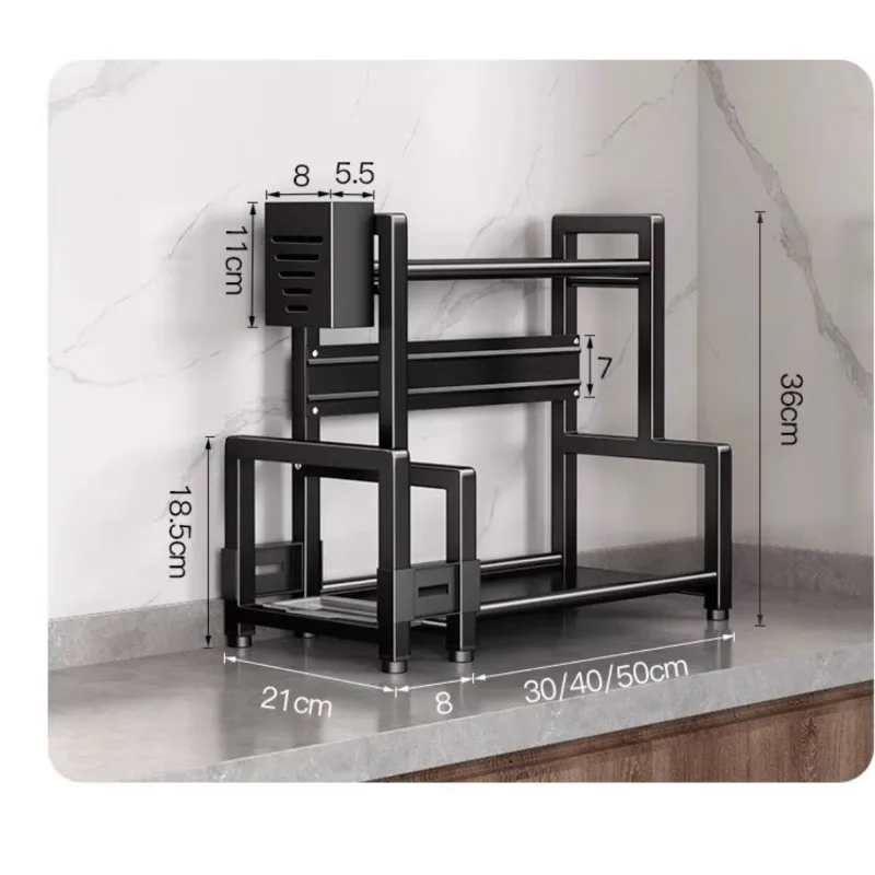 Kitchen Multifunctional Seasoning Shelf Household Countertop Seasoning Chopsticks Cartridge Oil Salt Sauce Vinegar Storage Rack