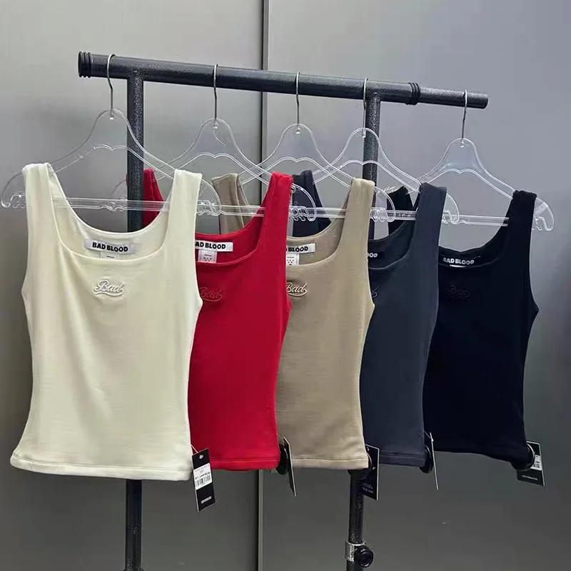 Korean badblood bcac hot girl crop-top women's pure-sex appeal base layer that shows off the figure and is slimming