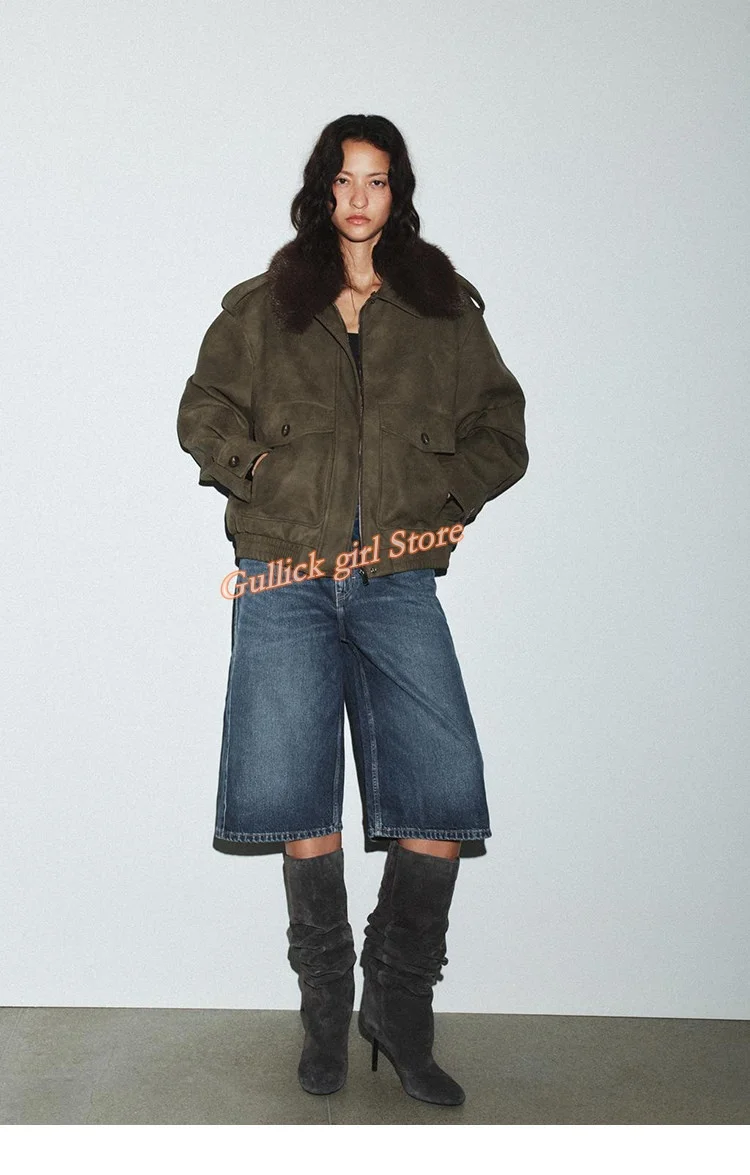Suede Slouchy Knee High Boots Round Toe Stiletto Thin High Heel Slip On Runway 2026 Winter Autumn Women Fashion Dress Shoes view 6