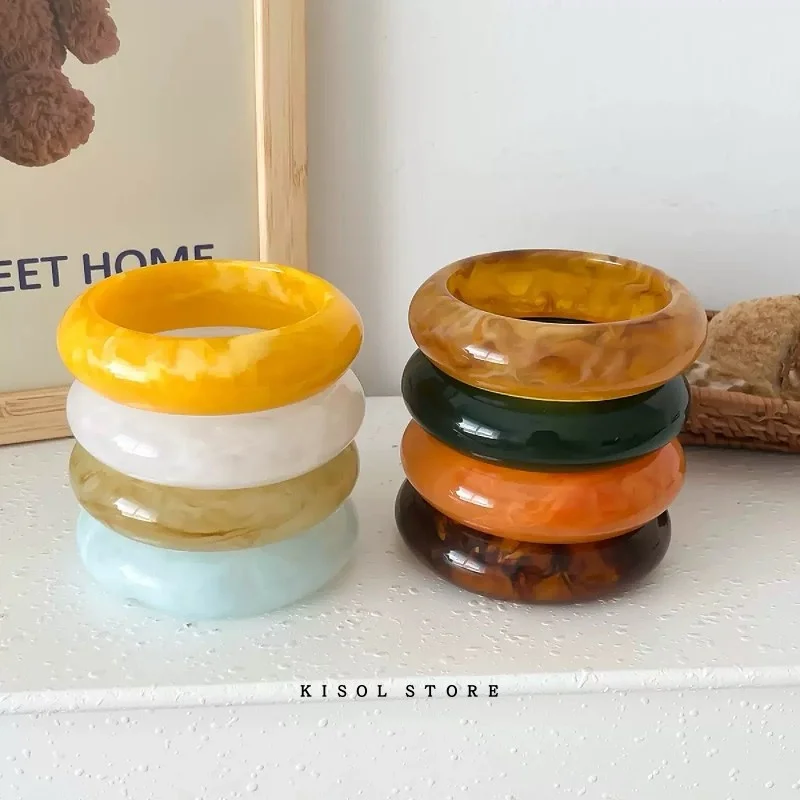

Dopne Color Acrylic Resin Bracelet Women's Multi-Color adient Staable Wrisand Faionable Korean Sle Jewelry