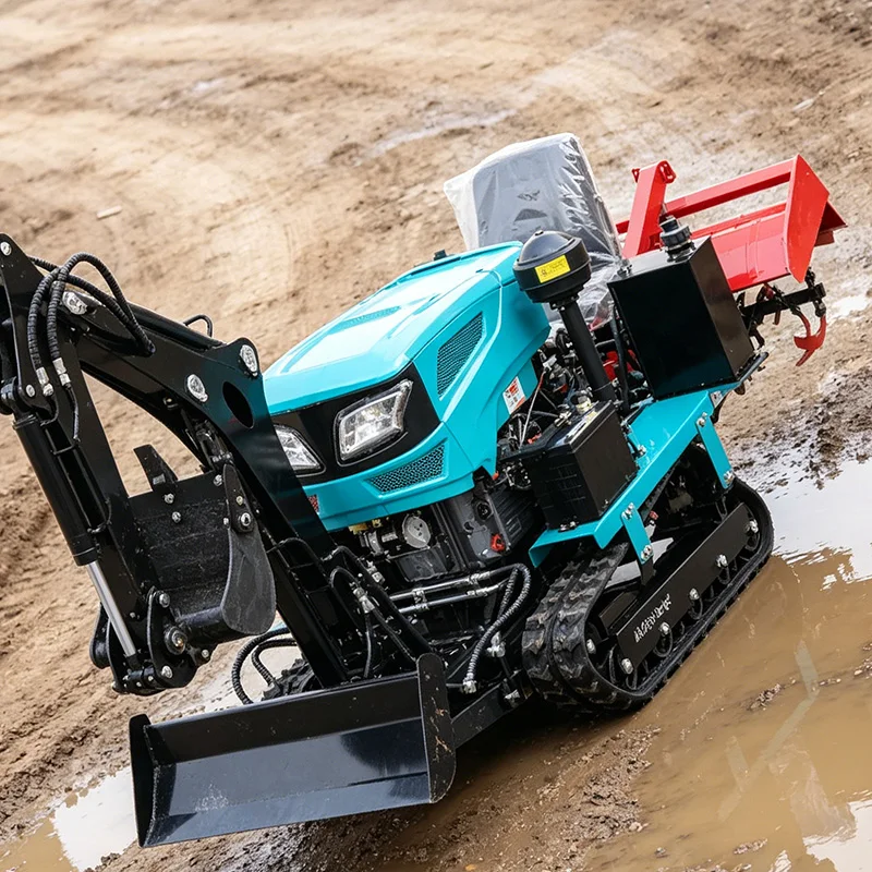 

Индивидуальный практичный гусеничный трактор, малогабаритный микрокультиватор и гусеничный роторный культиватор для полей