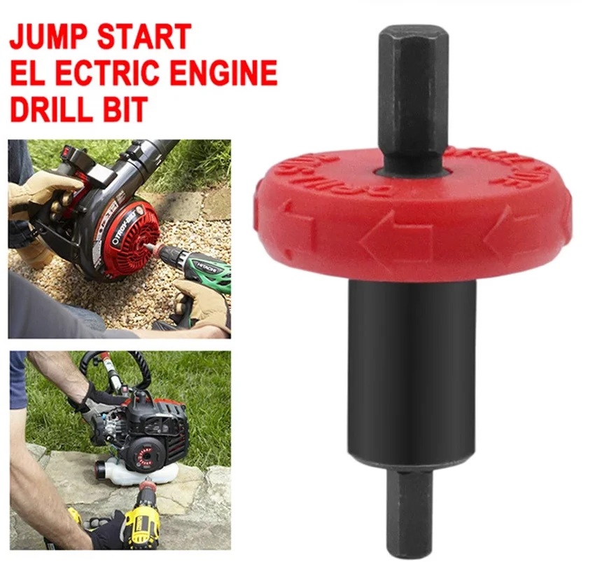 

Practical Jump Start Electric Engine Easy Starter Drill Bit Adapter Troy-Bilt Plug Button String Trimmers Lawn Mower Leaf Blowe