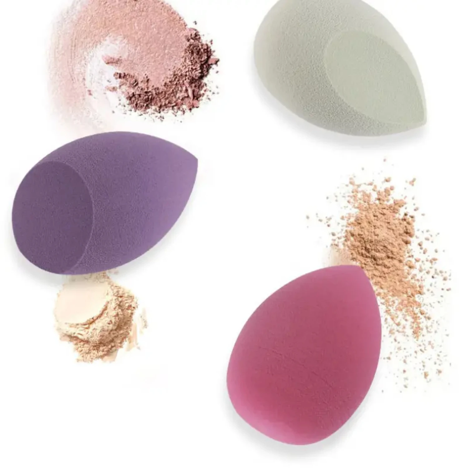 완벽한 적용을 위한 놀라운 고품질 4피스 메이크업 스펀지 또는 파우더 퍼프, 습식 또는 건식 사용에 적합합니다. 화장품 뷰티 B