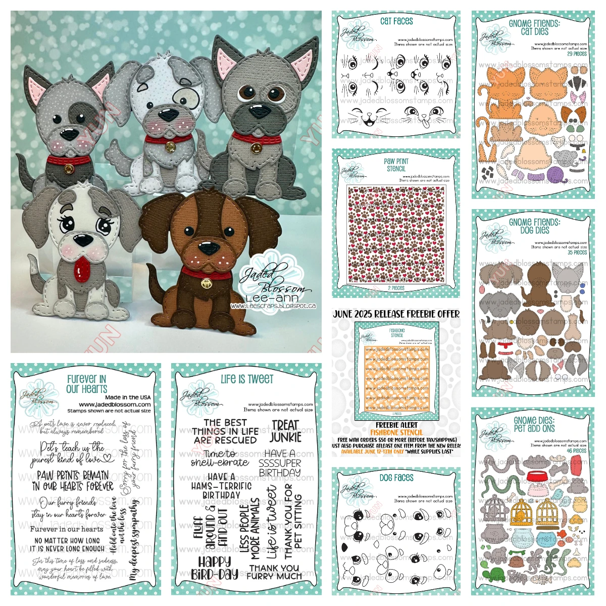 

2025 New Dog Cat Mold Life Is Tweet Gnome Dies: Pet Add Ons Paw Print Fish Stencil DIY Cards Scrapbook Stamps Metal Cutting Dies