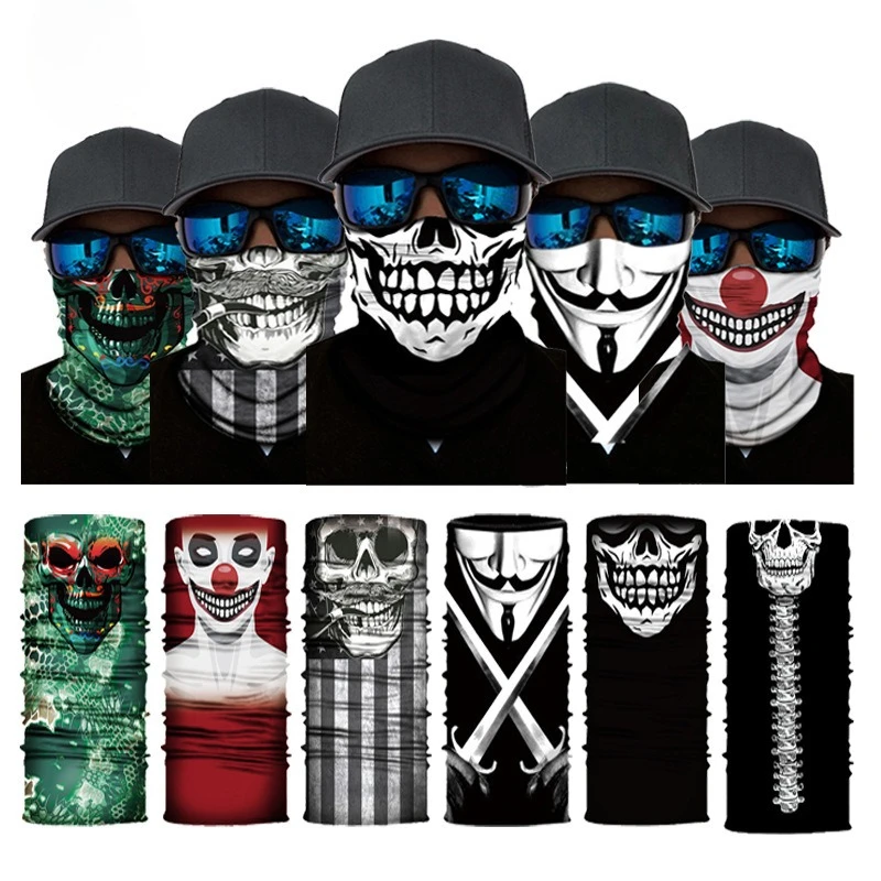 Bicycle Bandana Scarf Seamless Tactical Neck Covers Cycling Ski Face Mask Balaclava for Men Motorcycle Snowboard Halloween Decor image 4