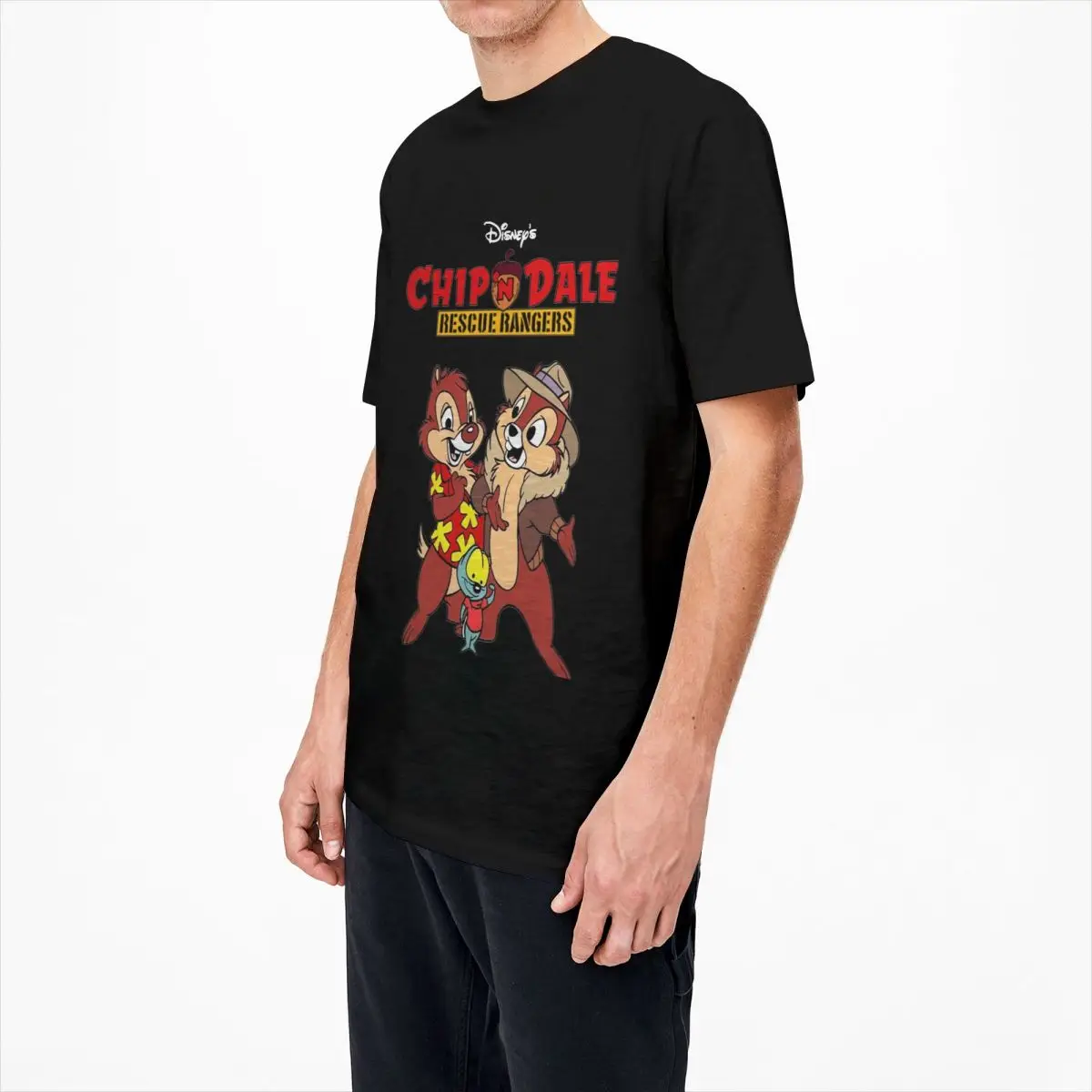 Chip And Dale Rescue Rangers T Shirt Mens Chipmunks Funny 100% Cotton T-Shirts Summer Crewneck Hip Hop Tees Oversized Clothing