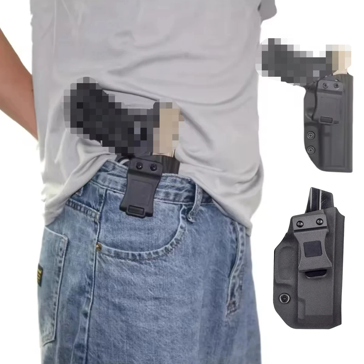 G43 PVC IWB Holster For Glock 17/19/22/26/43 S&W Inside Waist Concealed Belt Clip Stack Magazine Pouch Glk 43X Holster