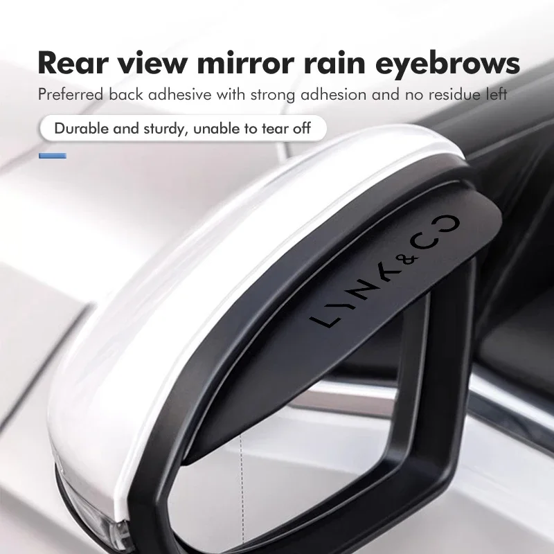 2Pcs Rearview Mirror Rain Eyebrow, Side Mirror Rain Visor Fit Lynk & Co 01 02 03 05 06 Auto Exterior Mod Parts