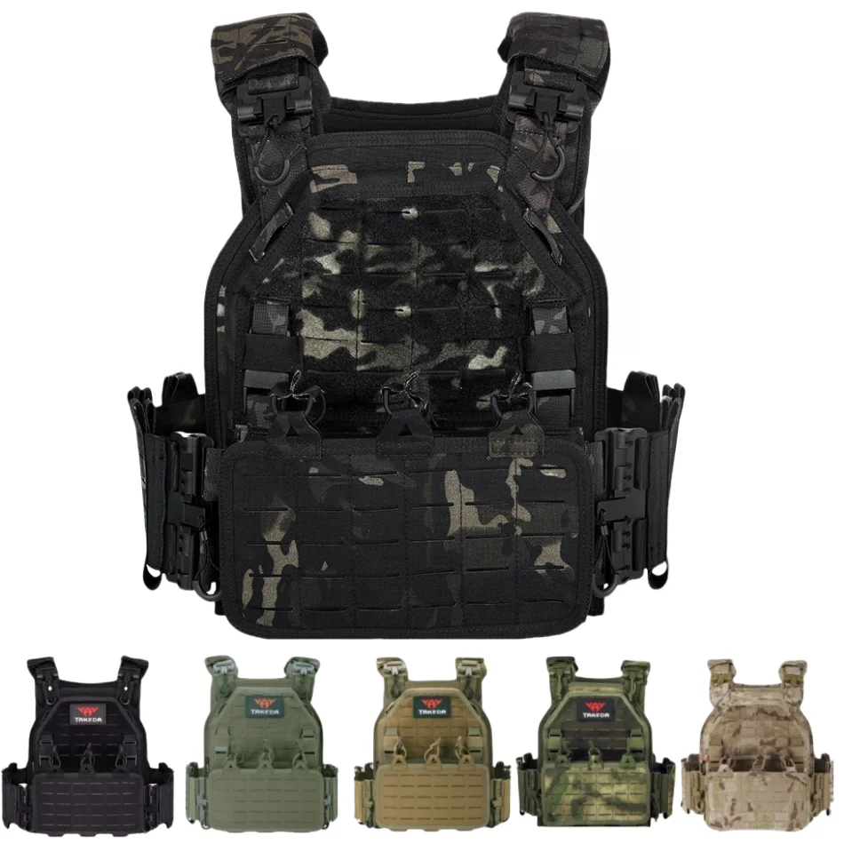 YAKEDA Light Weight Quick Release Combat Plate Carrier 1000D Nylon Molle Chaleco Tactico Tactical Vest Black