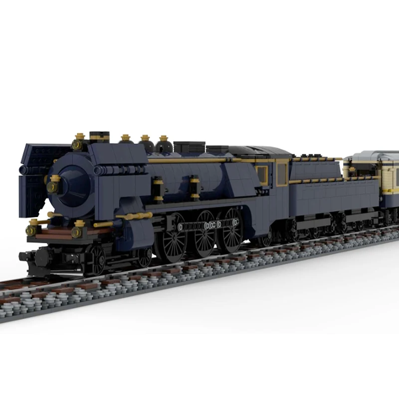 قطار يعمل بالطاقة MOC-Steamengine مسارات طويلة ، مجموعات عربات السكك الحديدية ، نموذج لبنات البناء التكنولوجية ، هدية ألعاب الطوب للأطفال ، قطار فاخر ، نموذج