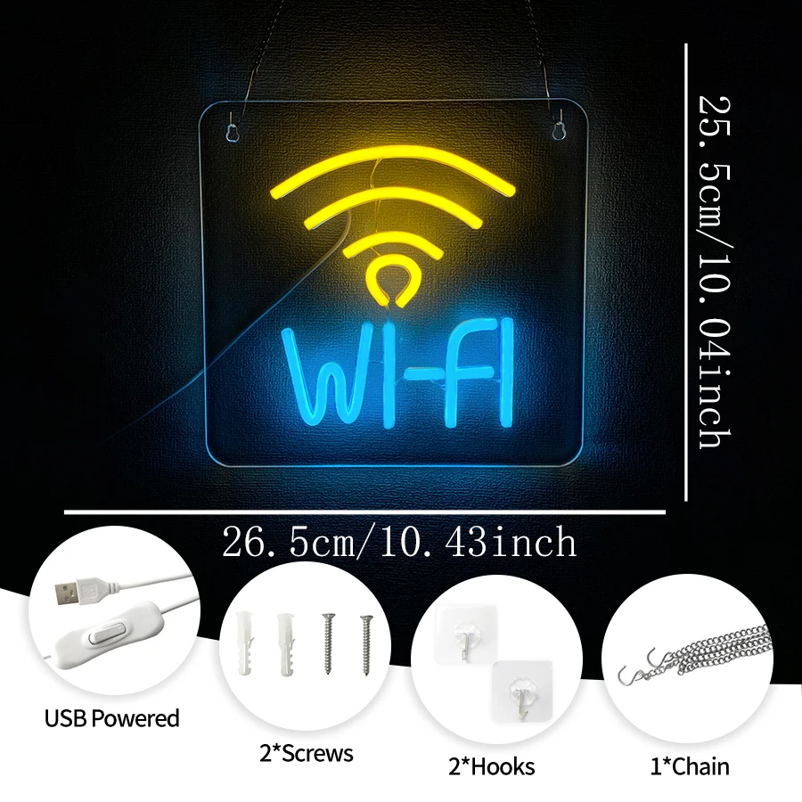 Wifi Led Neon Sign, Used For Wall Decoration, Usb Powered, Bedroom, Game Room, Bar, Club, Office, Coffee Shop, Hotel Wall Lamp.
