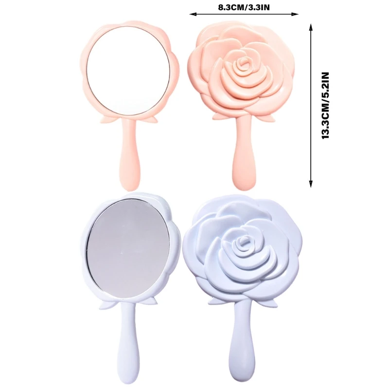 3D Rose Mirrored Mỹ phẩm Mirrored Hand Mirrored Trang điểm nhỏ Mirrored 918D