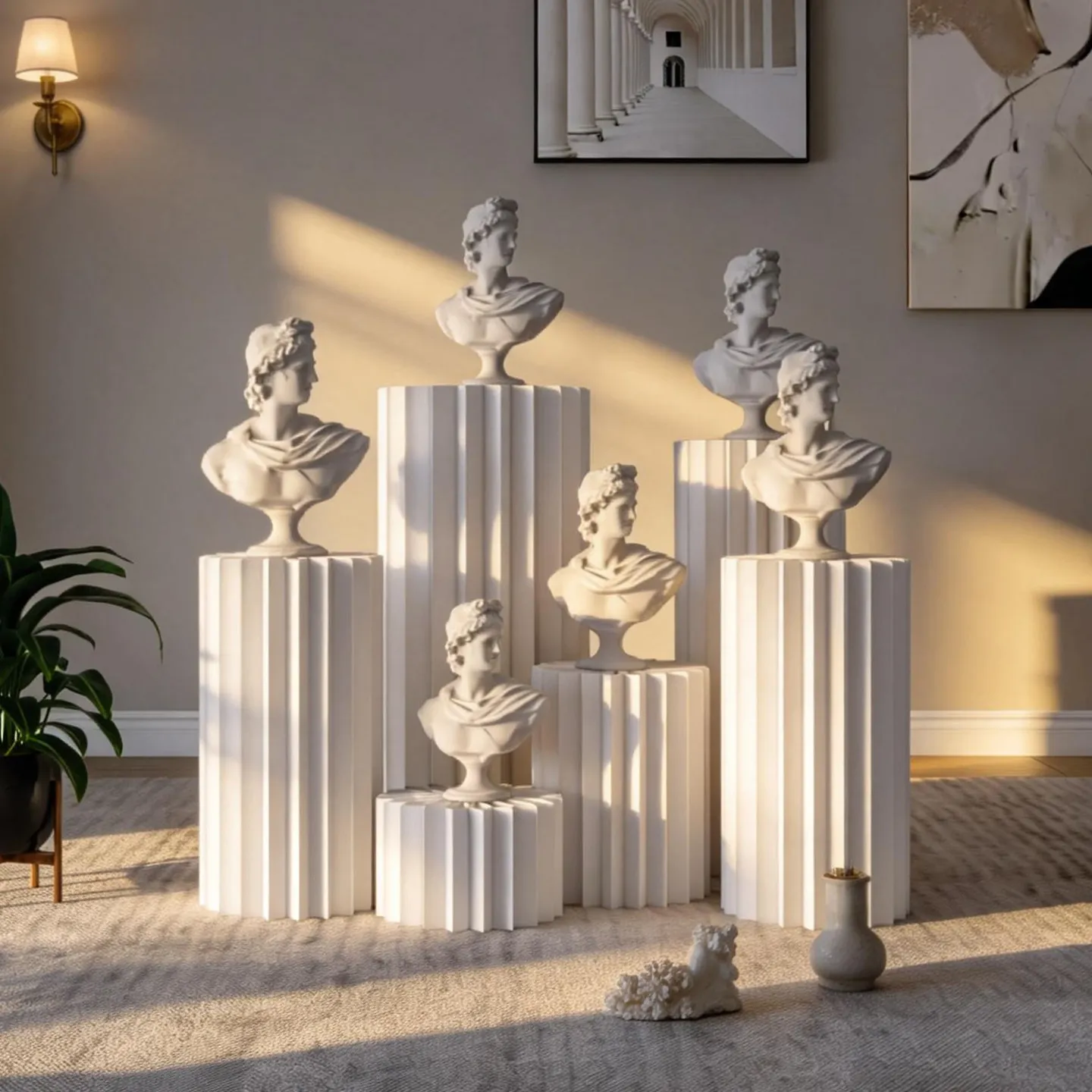 Wedding window birthday origami road guide folding cylinder dessert table Roman column holiday party decoration props ornament