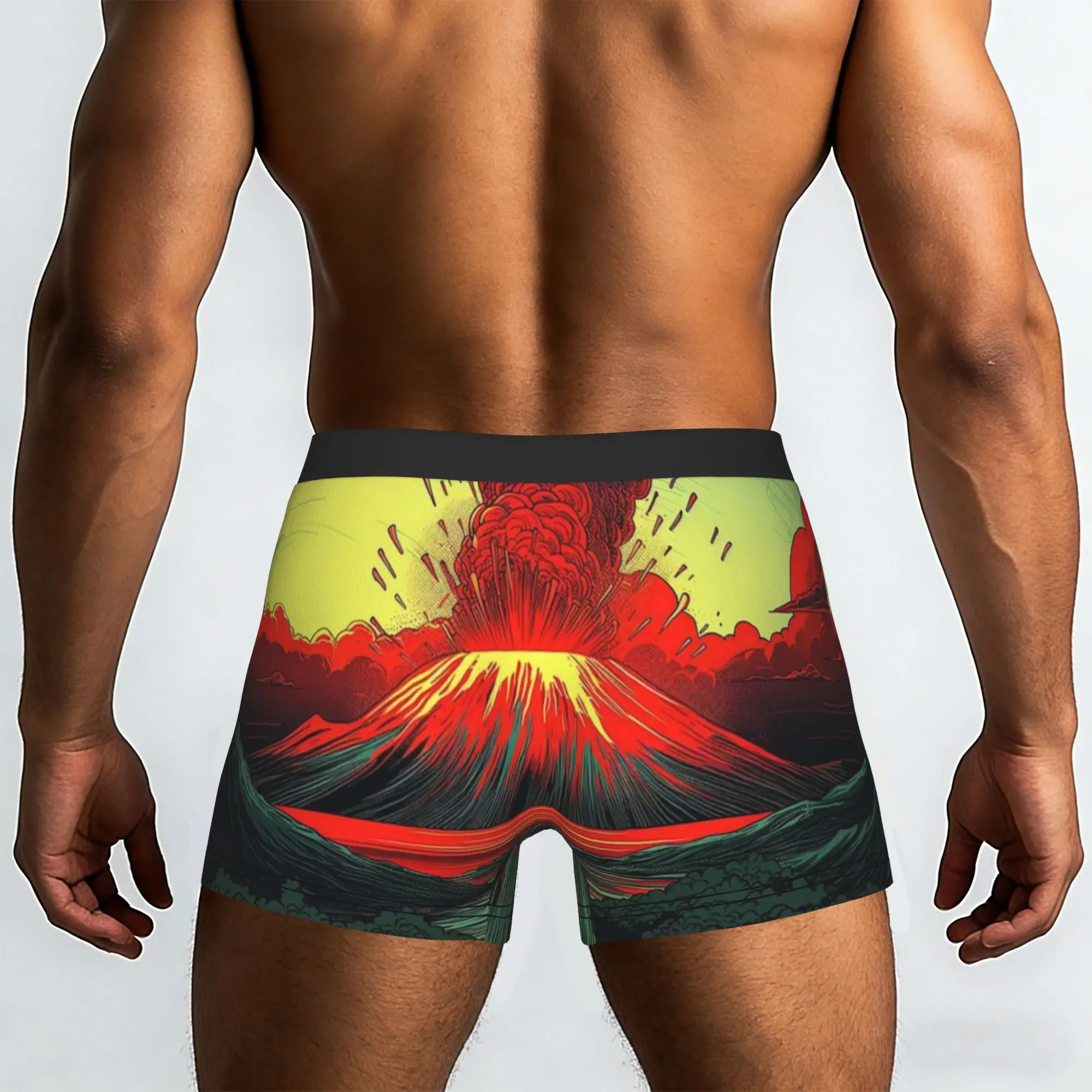 Sunset Volcano Eruption Green Smoke Dramatic Nature  Underpants Homme Panties Men's Underwear Comfortable Shorts Boxer Briefs