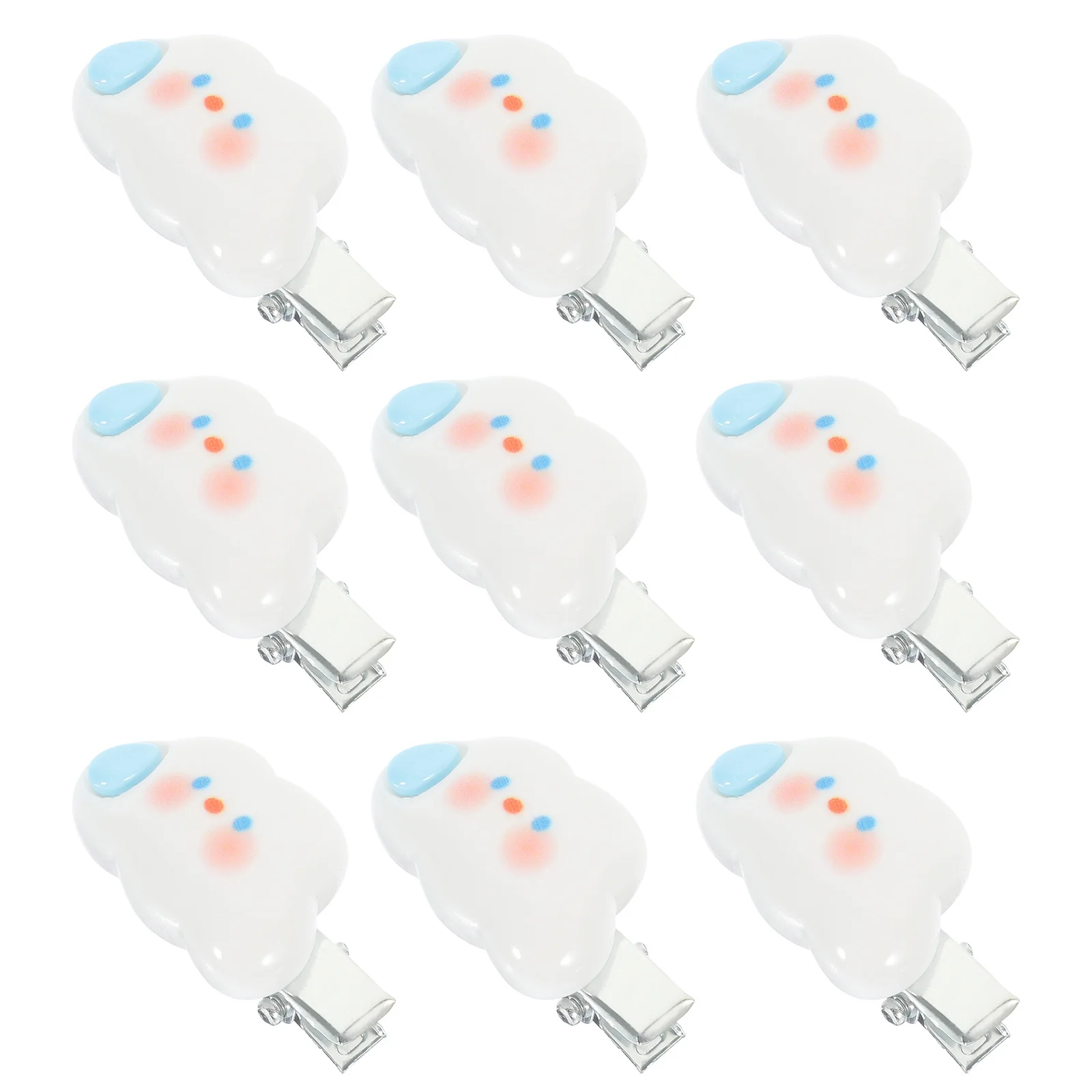 10Pcs 구름 헤어 클립 소녀를위한 유행 카와이 헤어 액세서리 어린이를위한 안전한 스타일링 클립 매일 또는 파티 사용