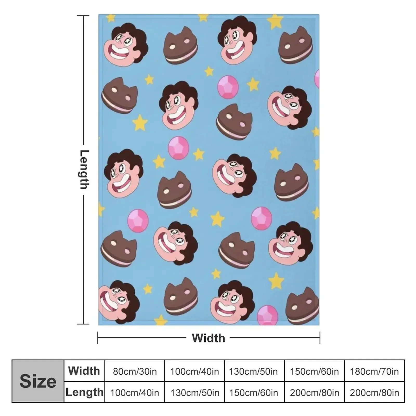 Steven Universe pattern Throw Blanket Plaid Flannel Fabric Thins Furrys Blankets