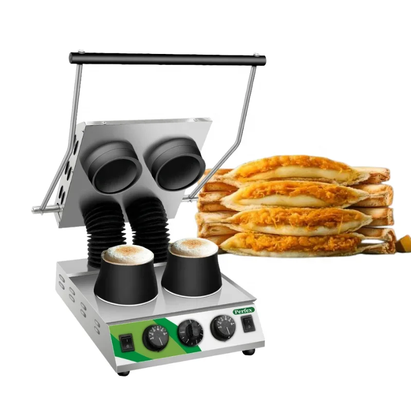 UFO Commercial Pocket Sandwich Grill Electric Burger Press with Auto Bread Cut & Seal Function