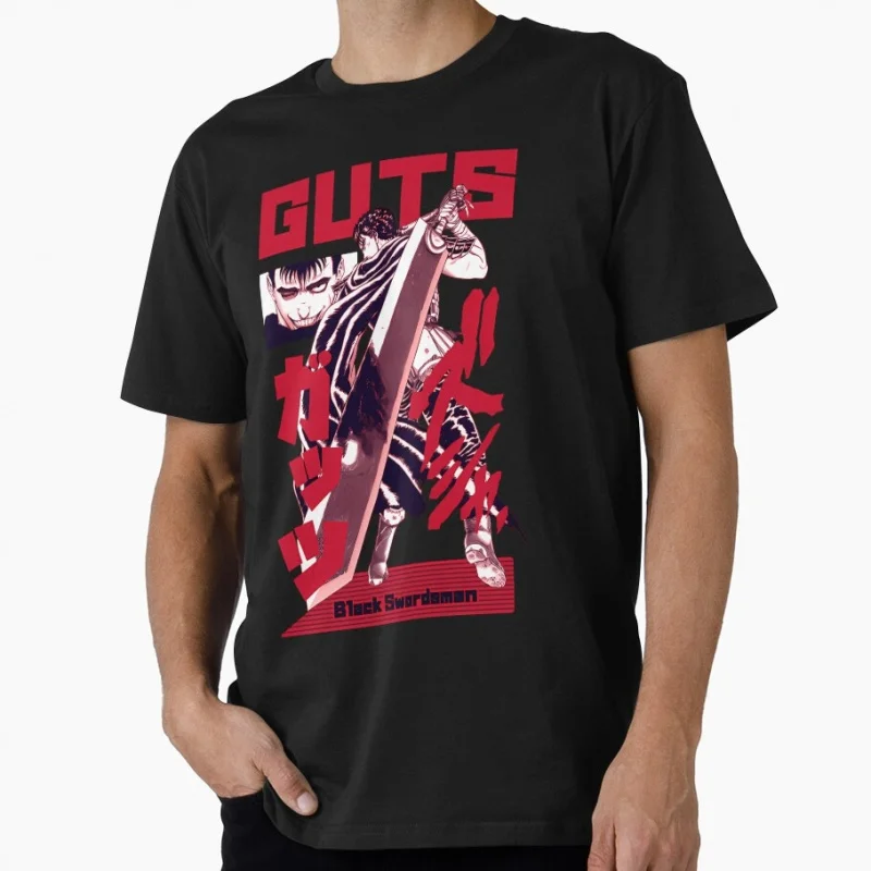 

0922 Guts Berserk Japanese Anime Gift t shirt 100% cotton print clothing Swordsman Manga Graphic Tee Y2K clothes Large size Tops
