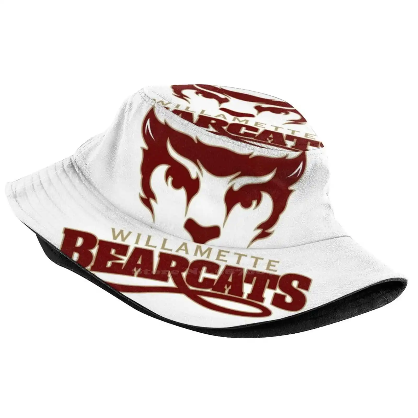 Willamette Bearcats Pattern Design Printed Travel Bucket Hats Willamette Bearcats Fans Wu Bearcats Logo University Best Design