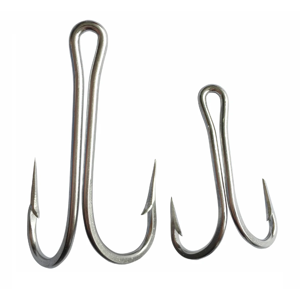 Stainless Steel Fly Tying Double Hook Frog Lure Hook Bass Weedless Fishing Hook Fishhook for Soft Lure Jig