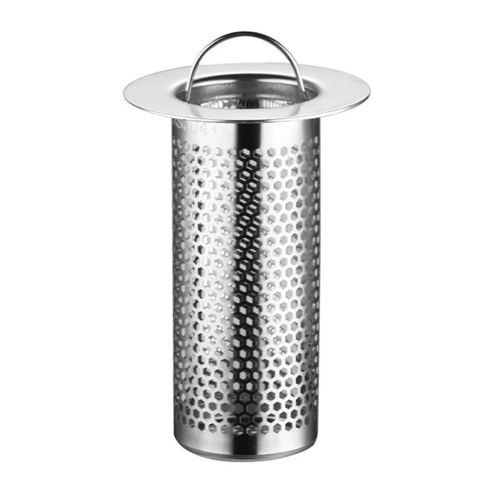 Anti-Clogging Floor Drain Filter Mesh Anti-Pest With Handle Food Hair Stopper Waste Drainer Stainless Steel Shower Leak Net