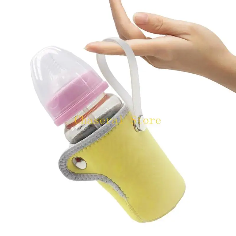 E7CE Baby Nursing Bottle Heater Milk Water Warmer Bag with Handle for Outdoor Winter Travel Milk Warmer Insulation Thermostat