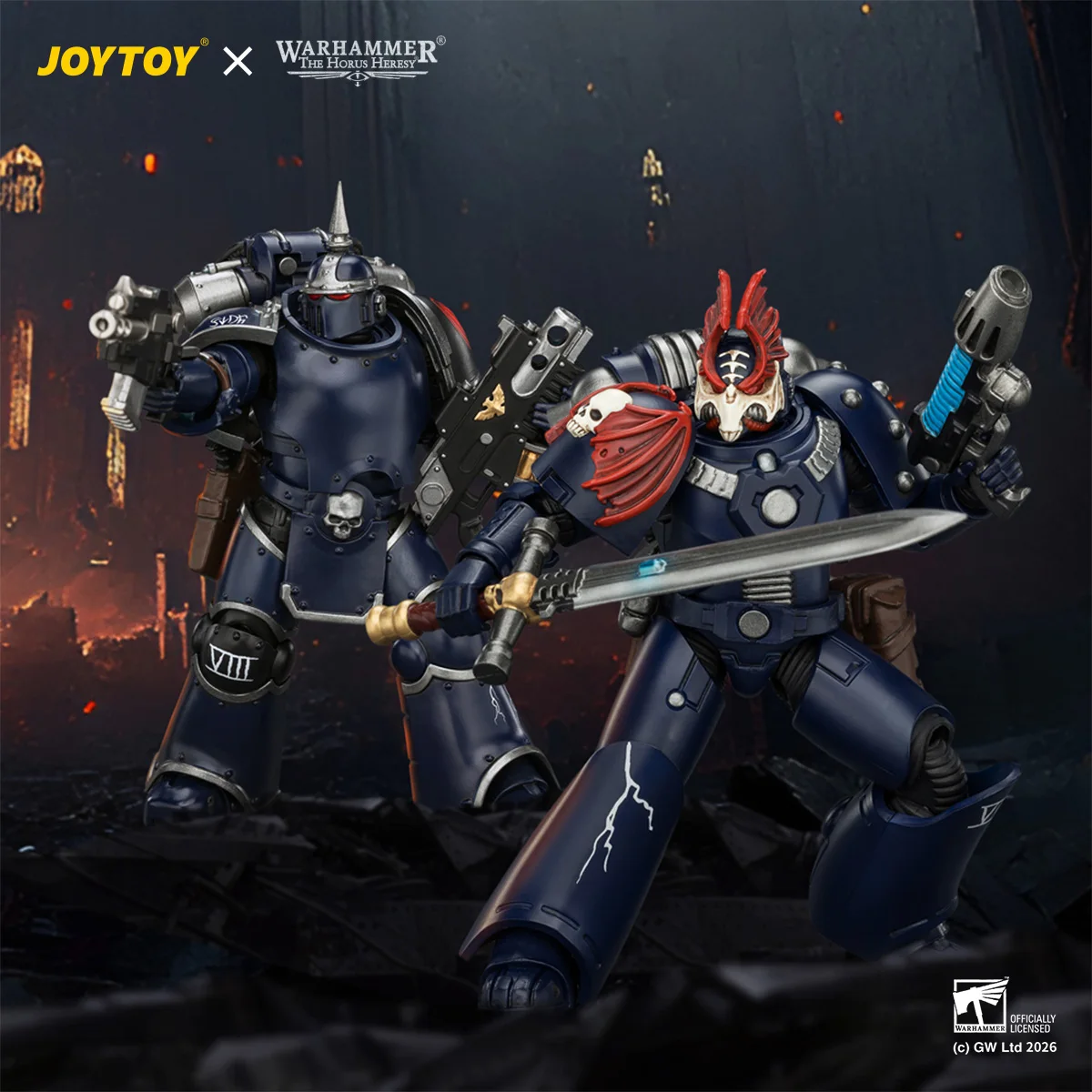 JOYTOY Warhammer "The Horus Heresy" 1/18 Actionfiguren Night Lords MKVI Taktischer Legionär MK III Taktischer Legionär