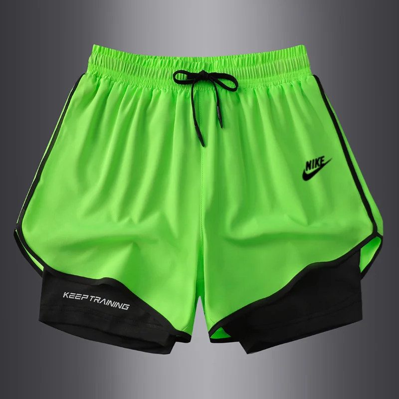 Nike  Pants  Men  Fake-two-pieces  Quick Drying  Comfortable Soft  Drawstring Training Three Quarter Pants Orange image 6