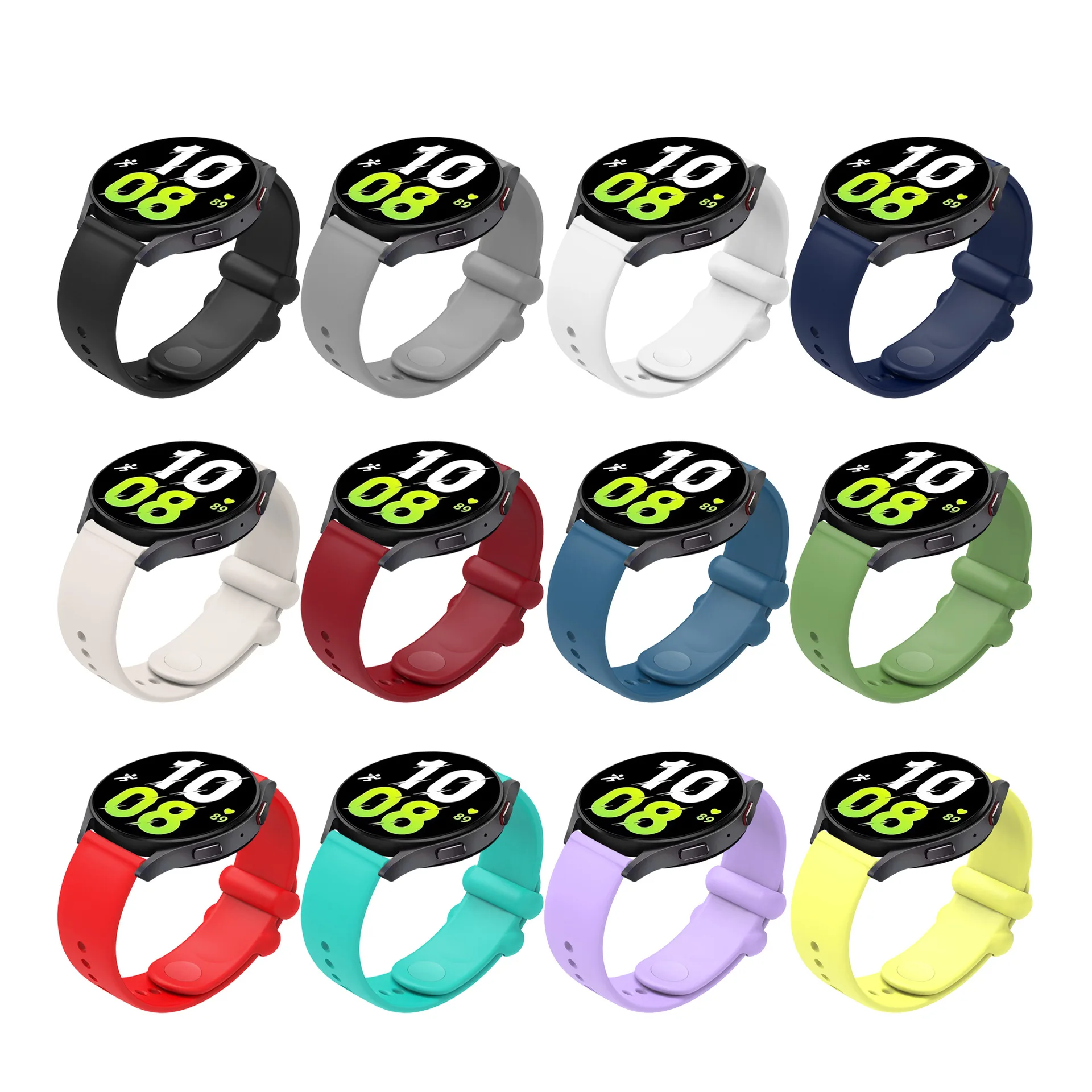 18/20/22 mm klassischer Silikonarmband-Anzug für Smartwatch in den Größen 18/20/22 mm. Buntes universelles Silikon-Uhrenarmband