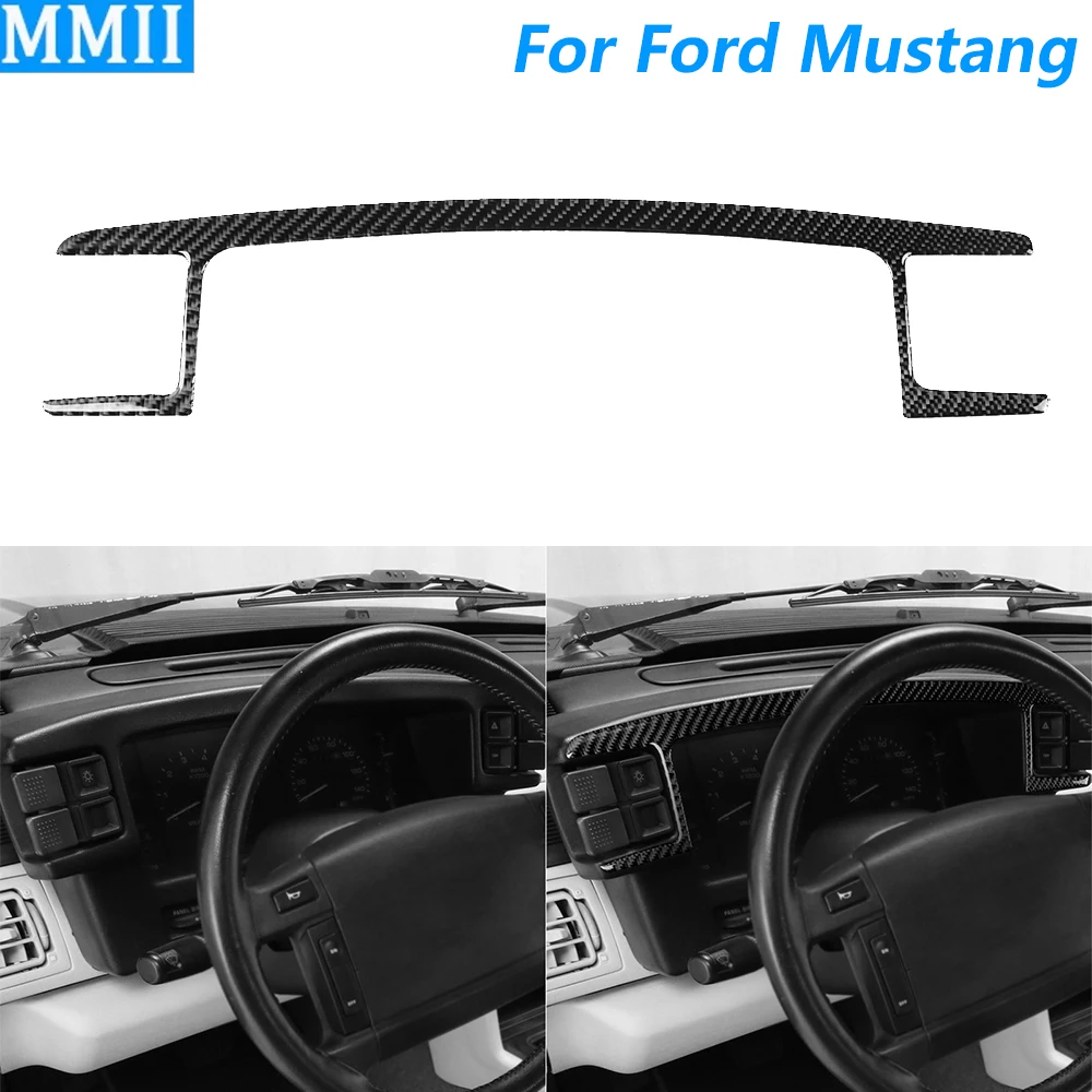 

For Ford Mustang 1987-1993 Carbon Fiber Dashboard Instrument Speedometer Frame Panel Cover Trim Car Accessories Interior Sticker