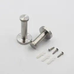 New 1Pcs with Screws Single Clothes Hook Cylindrical Stainless Steel Hat Towel Rack Bathroom Hardware Accessories Silver Black