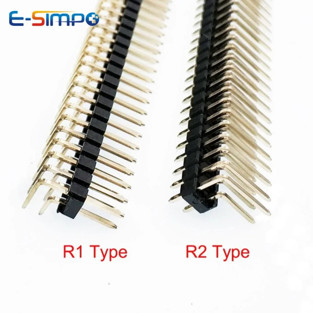 10szt 2.54mm 2x40P Kąt prosty RA 90D Dwurzędowe Rohs Reflow Gold Cuttabl Długie PA=3/6/9/12mm Zworka PCB Złącze męskie Pin Header